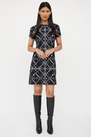 Hermès Black 
Grey Bridle T-Shirt Dress