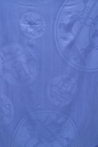 Hermes Blue Equestrian Anchor Scarf