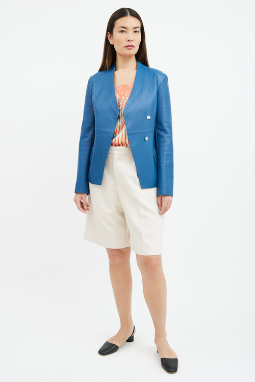 Blue Leather Blazer