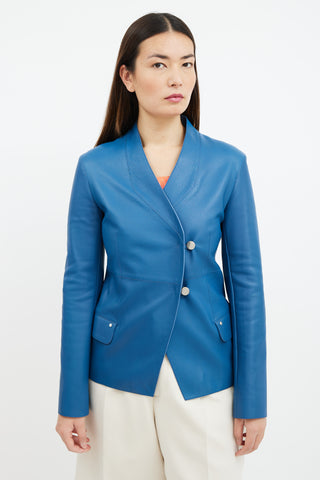 Blue Leather Blazer