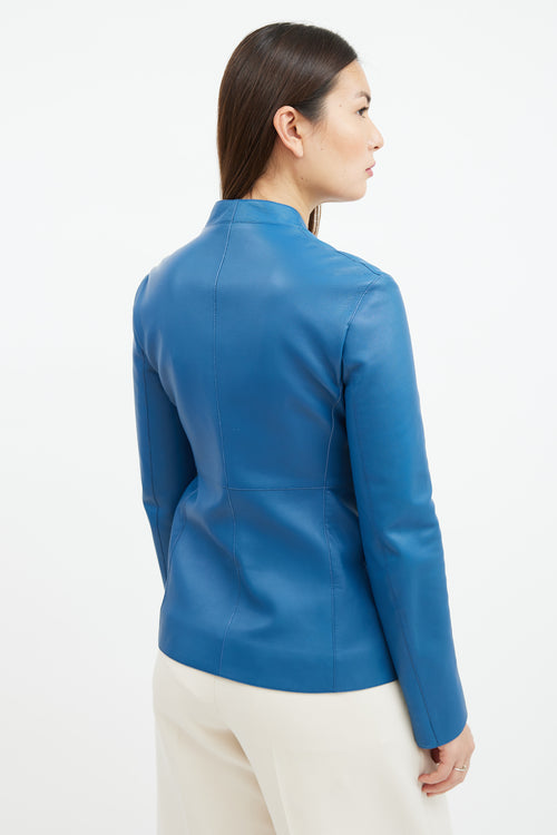 Blue Leather Blazer