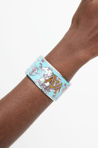 Hermès Teal 
Multicolour Ameille GM Print Bangle