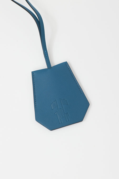 Hermès Blue Swift Leather Clochette Cles Keychain