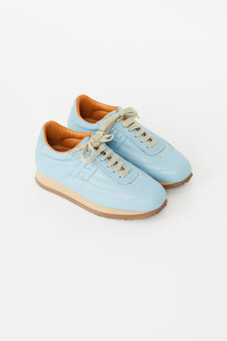 Hermès Blue Leather Quick H Sneaker