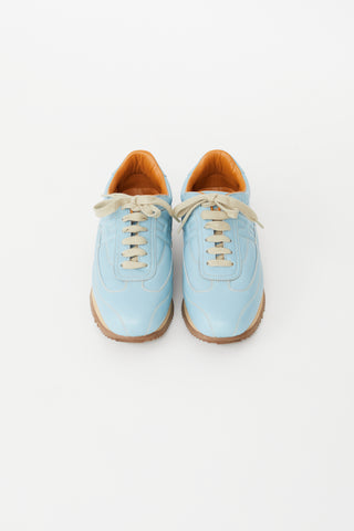 Hermès Blue Leather Quick H Sneaker