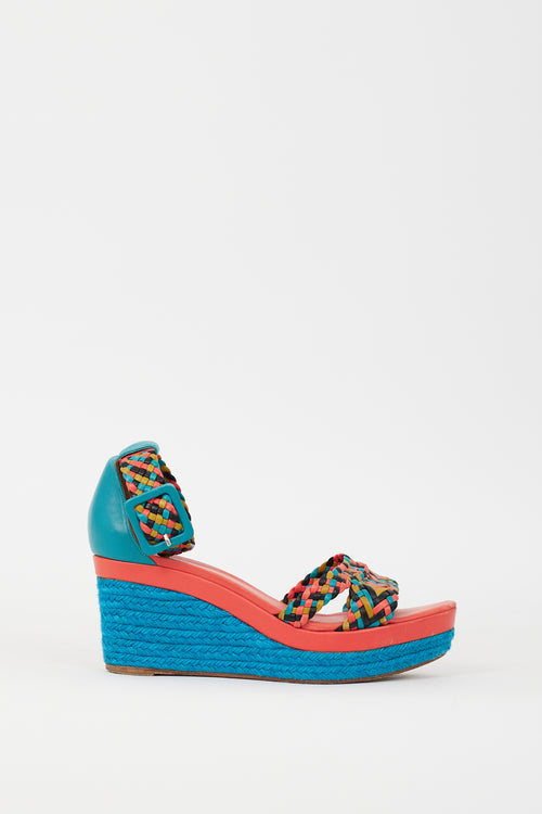 Hermès Multicolour Ines Espadrille Wedge Sandal