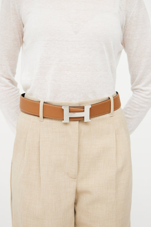 Hermès Brown 
Black Reversible H Belt