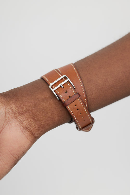 Hermès Brown Fauve Barenia Cape Cod Watch