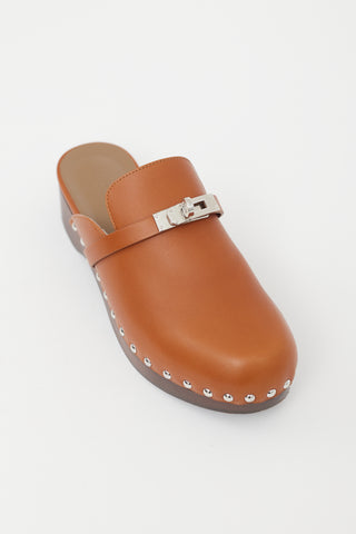 Hermès Brown Leather Carlotta Mule