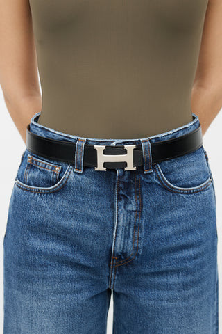 Hermès Brown Leather Reversible H Belt