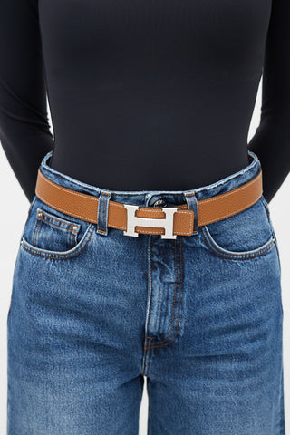 Hermès Brown Leather Reversible H Belt