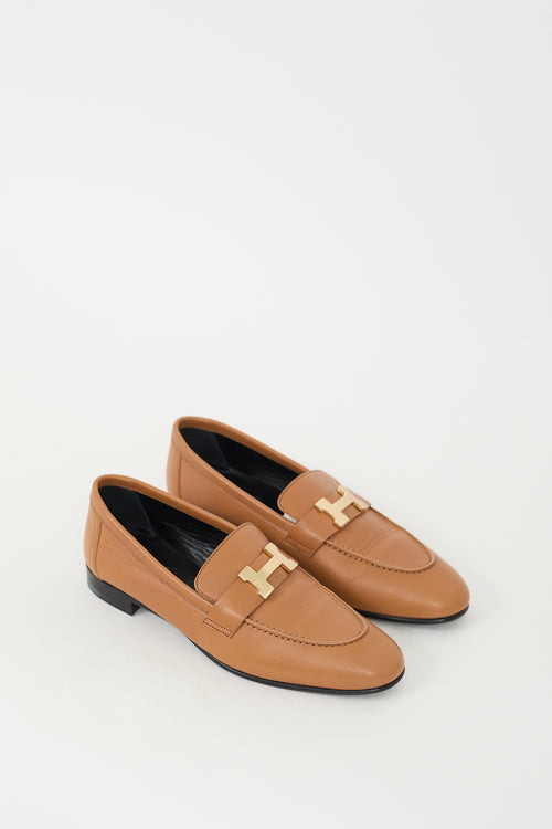 Hermès Brown Leather Paris Loafer