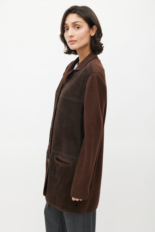 Hermès Brown Suede Knit Coat