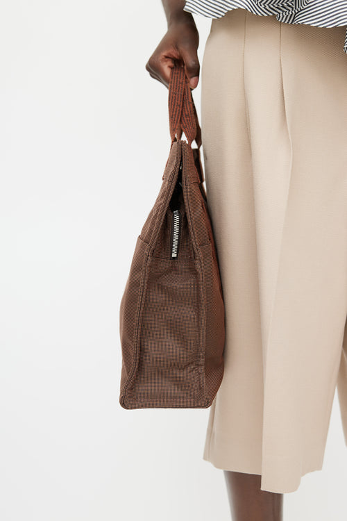 Hermès Brown Toile Herline Tote