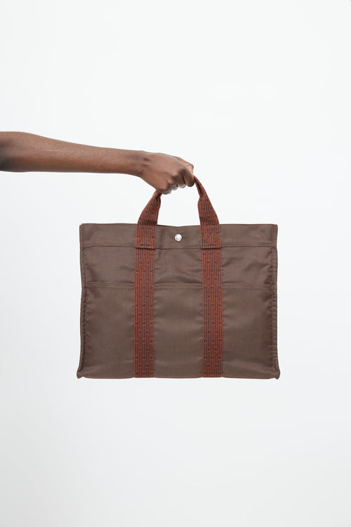 Hermès Brown Toile Herline Tote