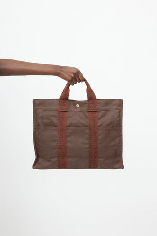 Hermès Brown Toile Herline Tote