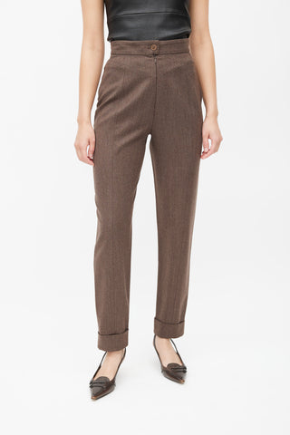 Hermès Brown Wool Tapered Trouser