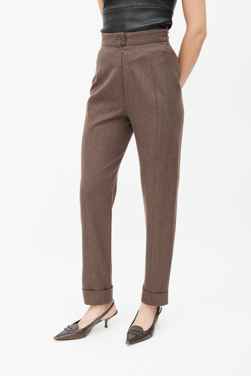 Hermès Brown Wool Tapered Trouser