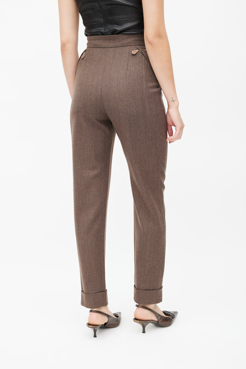 Hermès Brown Wool Tapered Trouser