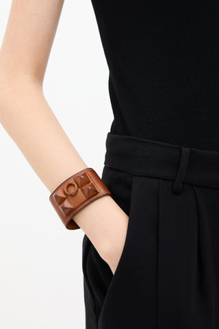 Hermès Brown Leather Collier de Chien Shadow Cuff