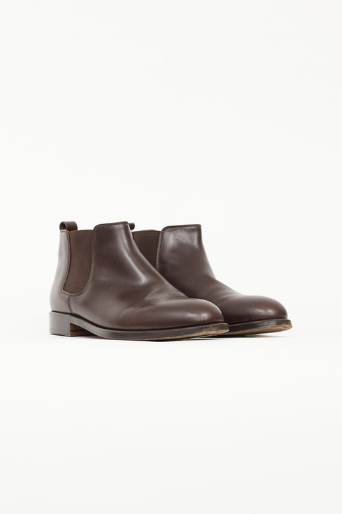 Hermès Brown Leather Chelsea Boot