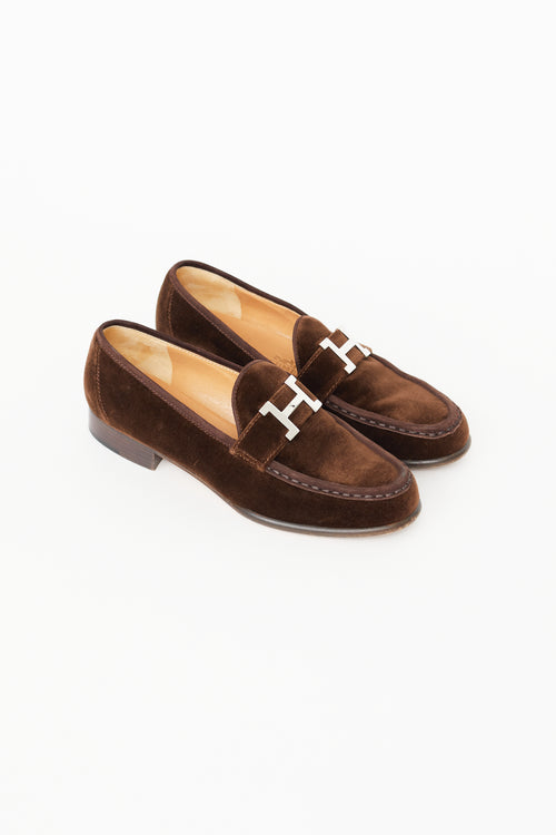 Hermès Brown Suede Paris Loafer