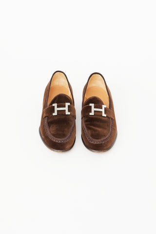 Hermès Brown Suede Paris Loafer