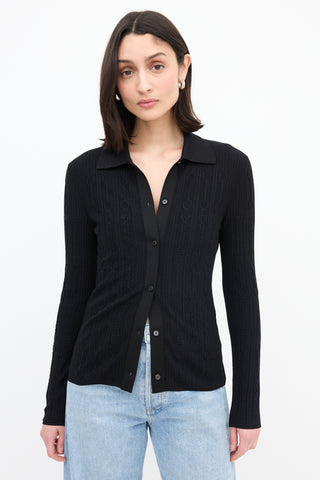 Hermès Cable Stitch Shirt Cardigan