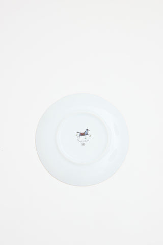 Hermès White 
Multi Cheval d
Orient Dessert Plate