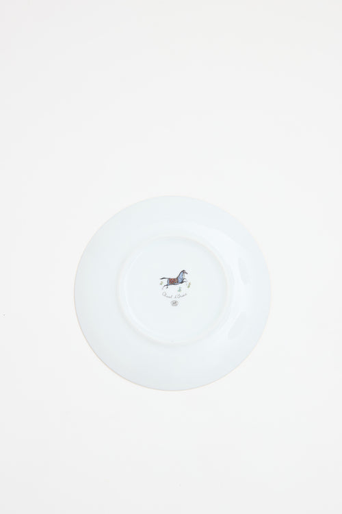 Hermès White 
Multi Cheval d
Orient Dessert Plate