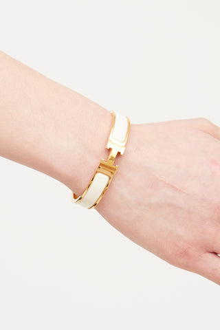 Hermès Craie 
Gold Clic H Bracelet