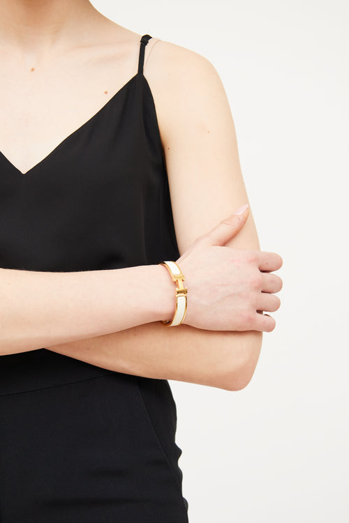 Hermès Craie 
Gold Clic H Bracelet