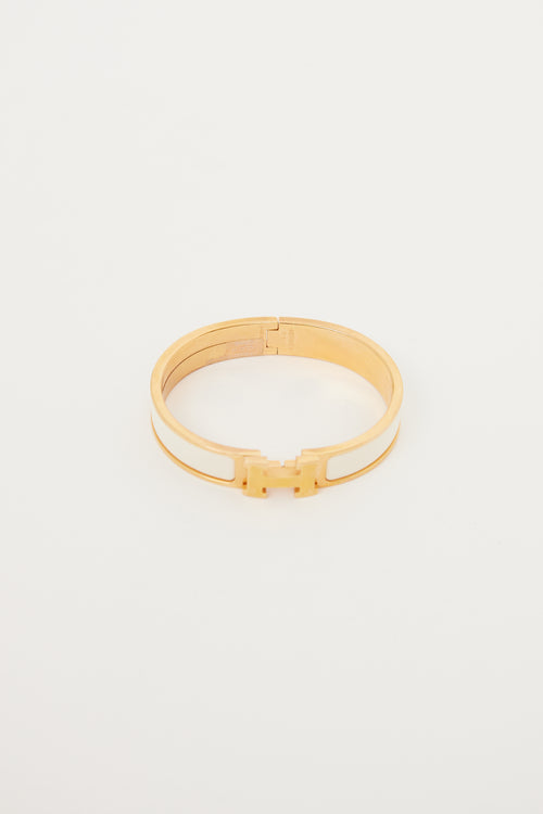 Hermès Craie 
Gold Clic H Bracelet