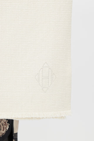 Hermès Cream Cashmere H Stole