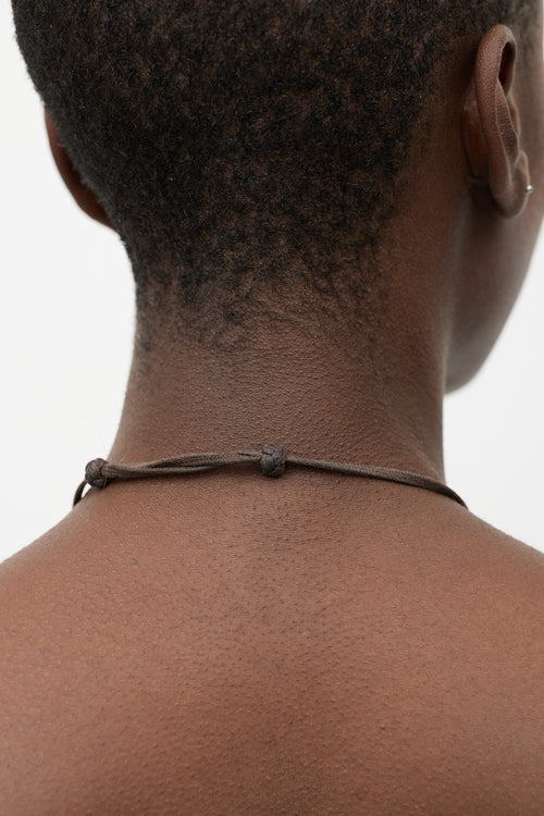 Hermès Dark Brown 
White Lift Necklace