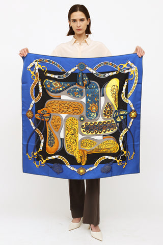 Hermès Blue Festival De Amazones Scarf