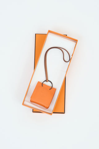 Hermès Feu Milo Swift Shopping Bag Charm