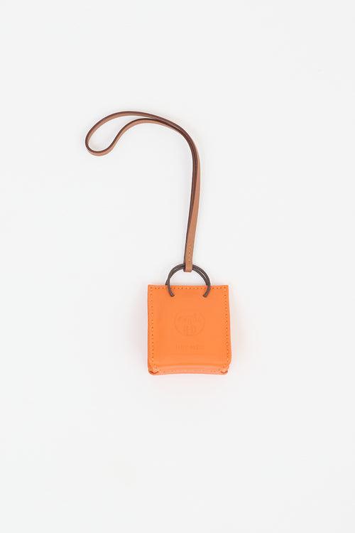 Hermès Feu Milo Swift Shopping Bag Charm