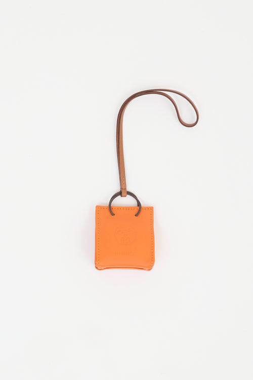 Hermès Feu Milo Swift Shopping Bag Charm