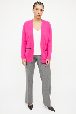 Hermès Fuchsia Cashmere Button Cardigan