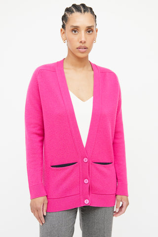 Hermès Fuchsia Cashmere Button Cardigan