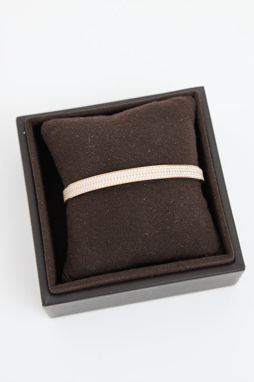  Hermès 18K Rose Gold Kelly Large Diamond Bracelet