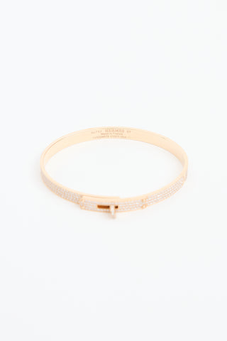  Hermès 18K Rose Gold Kelly Large Diamond Bracelet