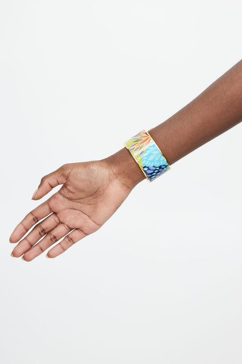 Hermès Blue 
Multicolour Jungle Of Eden Print Bangle