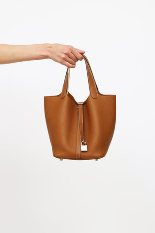 Hermès Brown Golda Nata Verso Picotin Lock  Bag