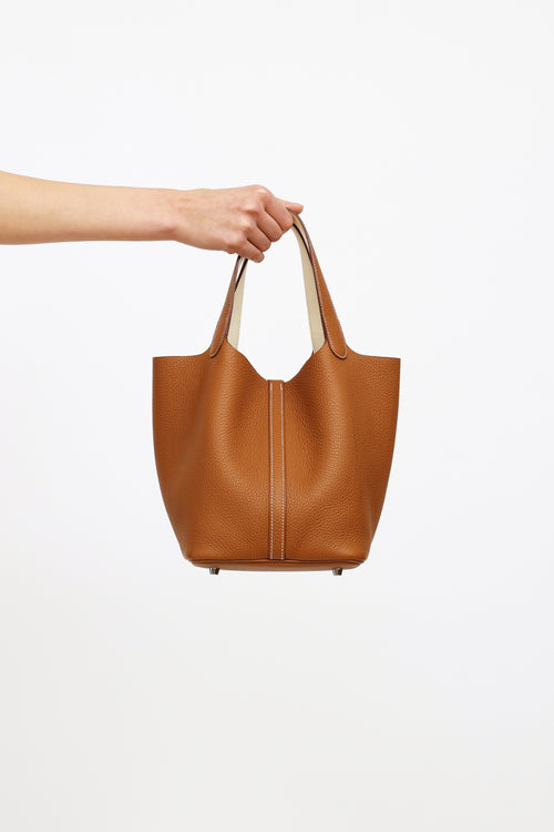 Hermès Brown Golda Nata Verso Picotin Lock  Bag