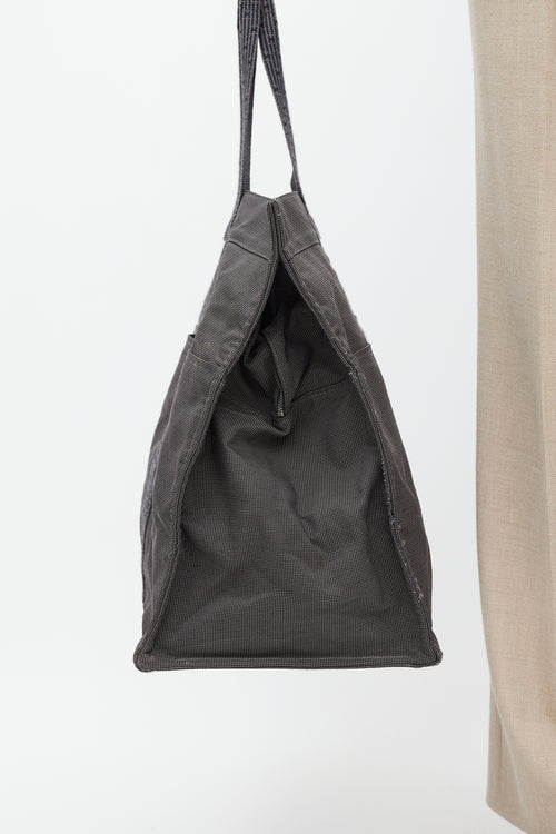 Hermès Grey Canvas Herline TGM Tote Bag