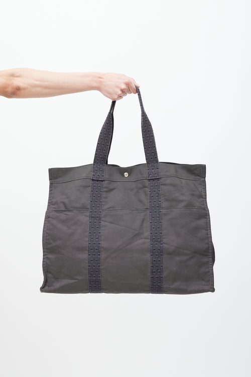 Hermès Grey Canvas Herline TGM Tote Bag