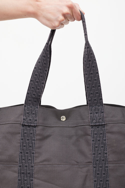 Hermès Grey Canvas Herline TGM Tote Bag