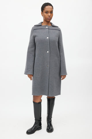 Hermès Grey Cashmere Oversized Coat